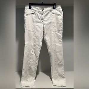 LOFT Off-white Cotton/Spandex Skinny Jeans Size 8